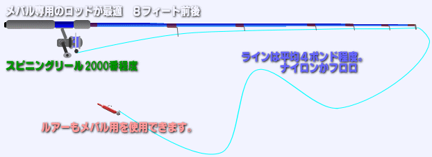 アジのルアー釣り!アジングの最適なロッドです。 アジングタックルの説明画像