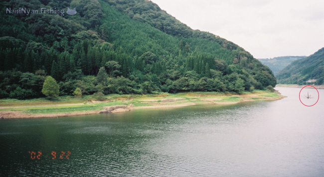 旭川ダム湖のバス釣り場、下流エリアの釣り場の写真